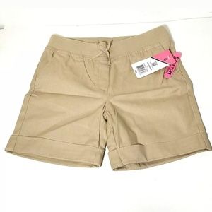 Izod Girls Khaki stretch waist Shorts Sz 8 10 12